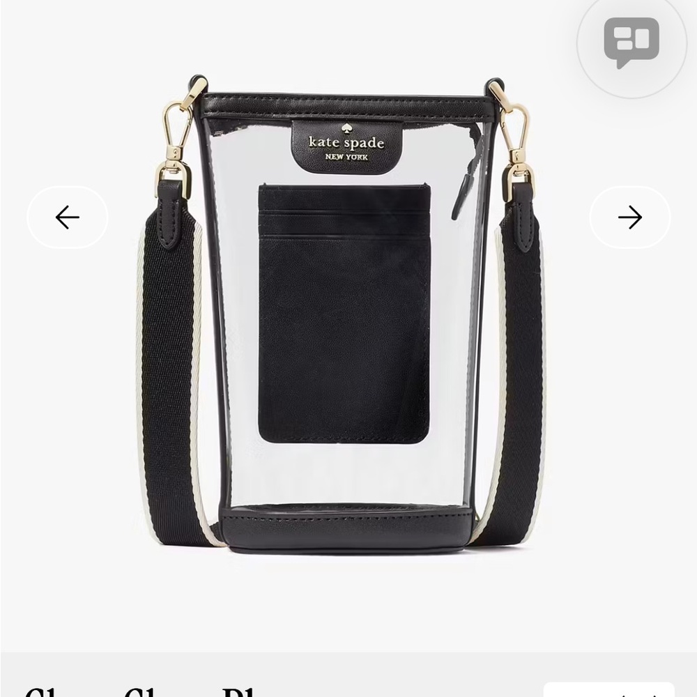 Kate Spade Black Clear Phone Crossbody